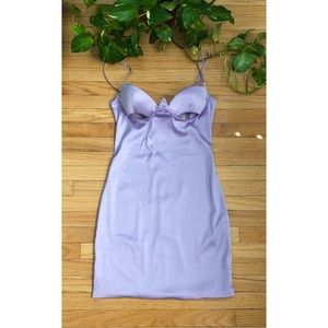 OH POLLY Underwire Cutout Satin Mini Dress | 4